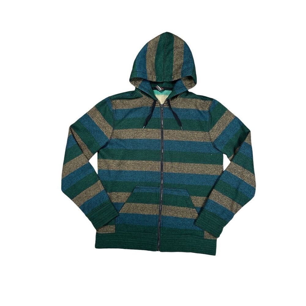 Y2K Tony Hawk Vintage Full Zip Hoodie Jacket Blue Stripes Streetwear Men’s XL